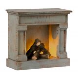 Miniatyr fireplace brasa med sken