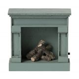 Miniatyr fireplace brasa med sken Vintage blue