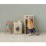 Tvättmaskin miniatyr mus offwhite
