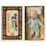 Lillebror  mus i tändsticksask blå