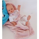 Babydocka med rosa filt 34 cm