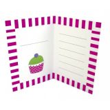 Inbjudningskort PARTY rosa cupcake 8-pack