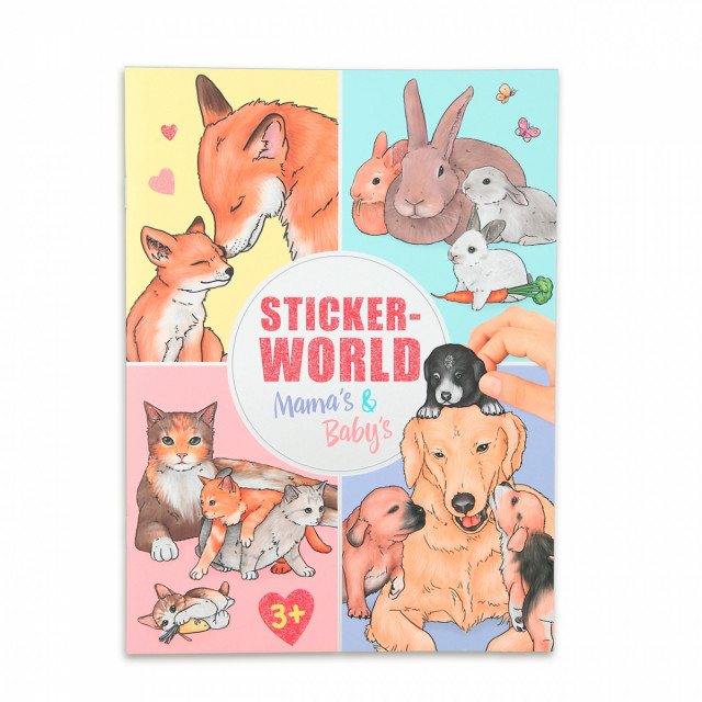 Create djur mamma och barn stickersbok