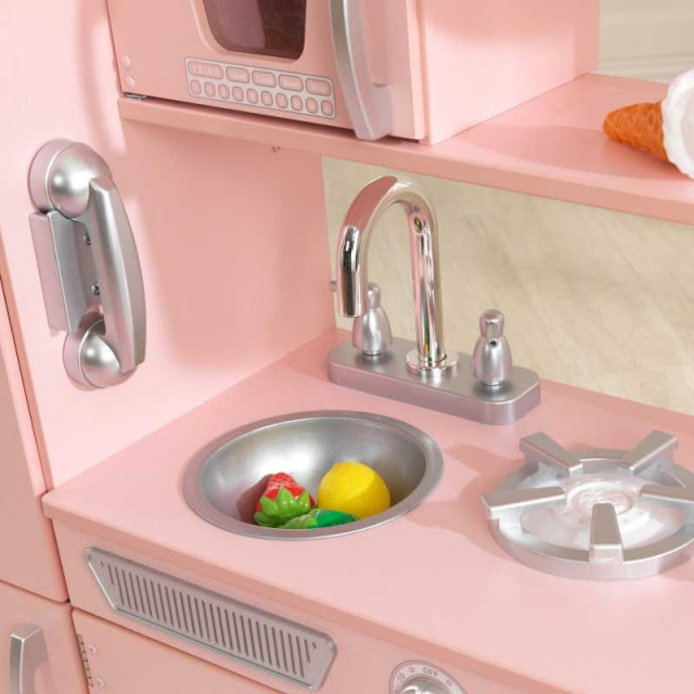 Kök Vintage rosa med kylskåp från KidKraft LekVira