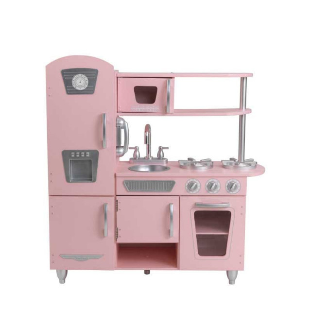 Kök Vintage rosa med kylskåp