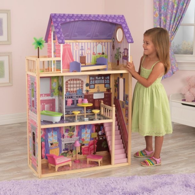 Kayla dockhus Barbiehus med 11 möbler